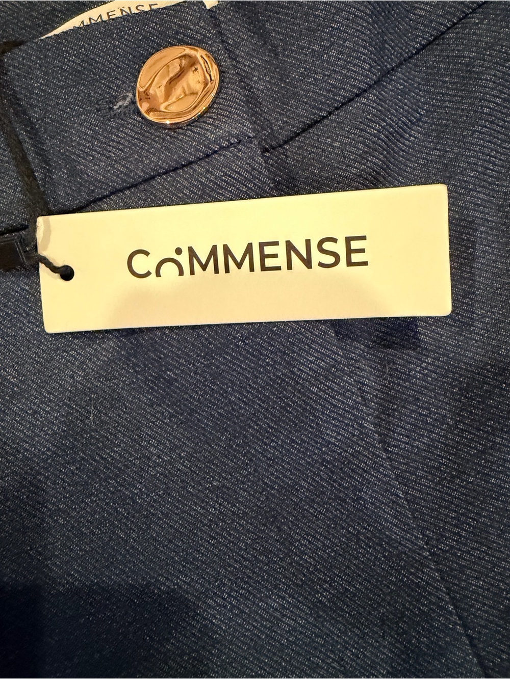 Commense Navy Trousers with Gold Button Accent - Picture 4 of 12
